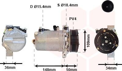 Van Wezel 0600K408 - Kompressor, Klimaanlage alexcarstop-ersatzteile.com