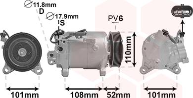 Van Wezel 0600K566 - Kompressor, Klimaanlage alexcarstop-ersatzteile.com