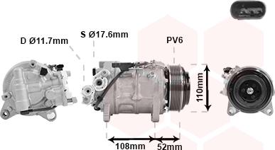 Van Wezel 0600K601 - Kompressor, Klimaanlage alexcarstop-ersatzteile.com