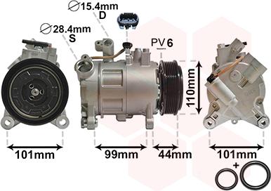 Van Wezel 0601K702 - Kompressor, Klimaanlage alexcarstop-ersatzteile.com