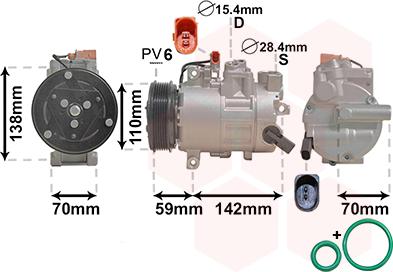 Van Wezel 0300K402 - Kompressor, Klimaanlage alexcarstop-ersatzteile.com