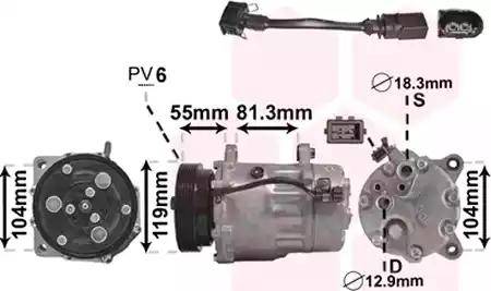 Van Wezel 0300K001 - Kompressor, Klimaanlage alexcarstop-ersatzteile.com