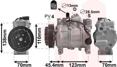 Van Wezel 0300K279 - Kompressor, Klimaanlage alexcarstop-ersatzteile.com