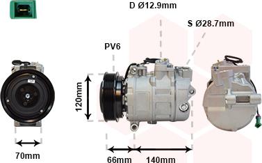 Van Wezel 0300K150 - Kompressor, Klimaanlage alexcarstop-ersatzteile.com