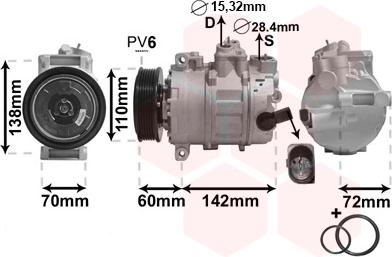 Van Wezel 0300K344 - Kompressor, Klimaanlage alexcarstop-ersatzteile.com