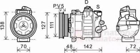 Van Wezel 0300K359 - Kompressor, Klimaanlage alexcarstop-ersatzteile.com