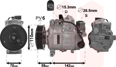 Van Wezel 0300K380 - Kompressor, Klimaanlage alexcarstop-ersatzteile.com