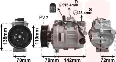 Van Wezel 0300K381 - Kompressor, Klimaanlage alexcarstop-ersatzteile.com