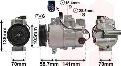 Van Wezel 0300K279 - Kompressor, Klimaanlage alexcarstop-ersatzteile.com