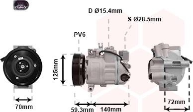 Van Wezel 0300K313 - Kompressor, Klimaanlage alexcarstop-ersatzteile.com