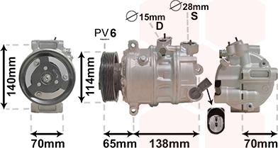 Van Wezel 0301K709 - Kompressor, Klimaanlage alexcarstop-ersatzteile.com