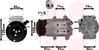 Van Wezel 1800K498 - Kompressor, Klimaanlage alexcarstop-ersatzteile.com