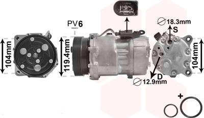 Van Wezel 1800K321 - Kompressor, Klimaanlage alexcarstop-ersatzteile.com