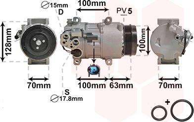 Van Wezel 3000K404 - Kompressor, Klimaanlage alexcarstop-ersatzteile.com