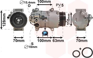 Van Wezel 3000K434 - Kompressor, Klimaanlage alexcarstop-ersatzteile.com