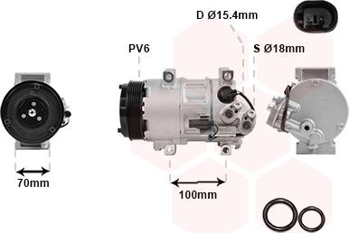 Van Wezel 3000K576 - Kompressor, Klimaanlage alexcarstop-ersatzteile.com