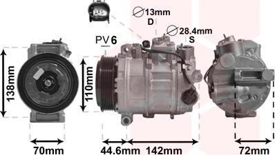 Van Wezel 3000K611 - Kompressor, Klimaanlage alexcarstop-ersatzteile.com