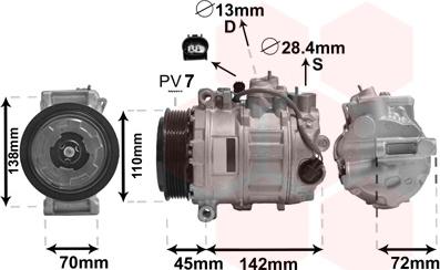 Van Wezel 3000K636 - Kompressor, Klimaanlage alexcarstop-ersatzteile.com