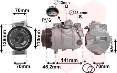 Van Wezel 3000K091 - Kompressor, Klimaanlage alexcarstop-ersatzteile.com