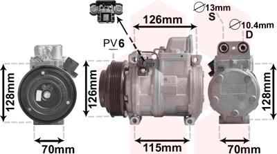 Van Wezel 3000K087 - Kompressor, Klimaanlage alexcarstop-ersatzteile.com