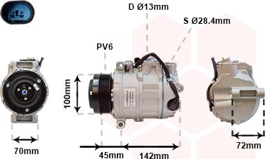 Van Wezel 3000K351 - Kompressor, Klimaanlage alexcarstop-ersatzteile.com