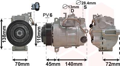 Van Wezel 3000K705 - Kompressor, Klimaanlage alexcarstop-ersatzteile.com