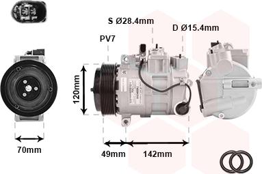 Van Wezel 7400K090 - Kompressor, Klimaanlage alexcarstop-ersatzteile.com