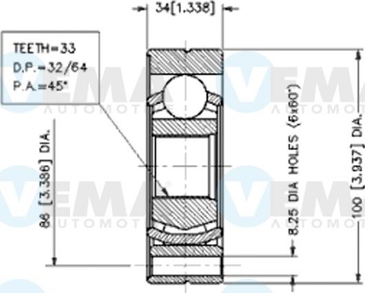 VEMA 18383 - Gelenksatz, Antriebswelle alexcarstop-ersatzteile.com