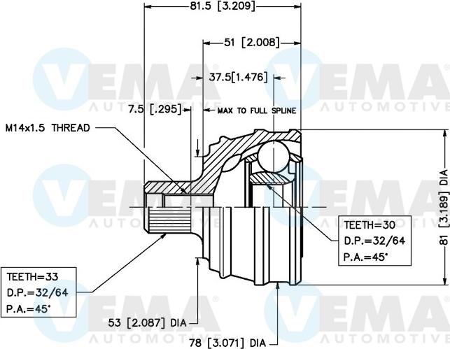 VEMA 18236 - Gelenksatz, Antriebswelle alexcarstop-ersatzteile.com