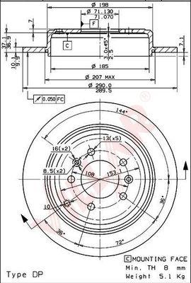 Villar 628.1158 - Bremsscheibe alexcarstop-ersatzteile.com