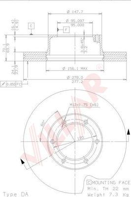 Villar 628.1117 - Bremsscheibe alexcarstop-ersatzteile.com