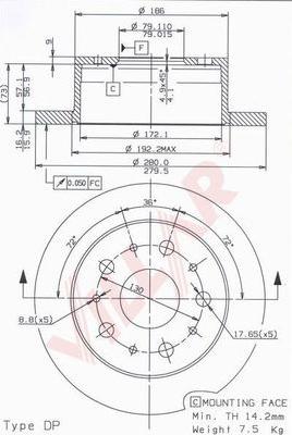 Villar 628.1371 - Bremsscheibe alexcarstop-ersatzteile.com