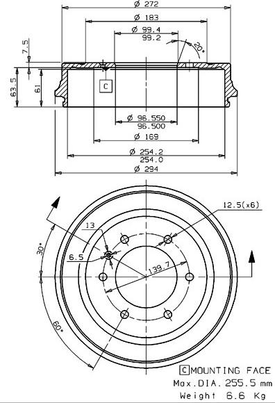 Villar 627.0088 - Bremstrommel alexcarstop-ersatzteile.com