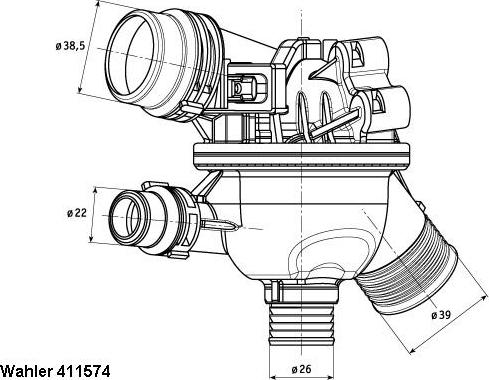 WAHLER 411574.102D - Thermostat, Kühlmittel alexcarstop-ersatzteile.com