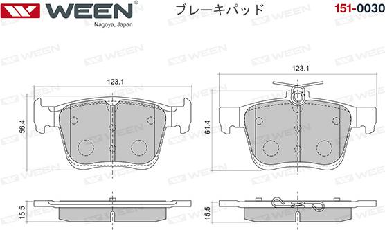 Ween 151-0030 - Bremsbelagsatz, Scheibenbremse alexcarstop-ersatzteile.com