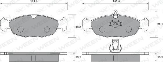 Ween 151-1956 - Bremsbelagsatz, Scheibenbremse alexcarstop-ersatzteile.com