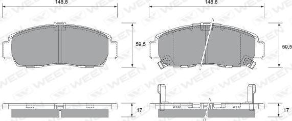 Ween 151-1454 - Bremsbelagsatz, Scheibenbremse alexcarstop-ersatzteile.com