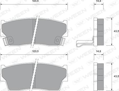 Ween 151-1486 - Bremsbelagsatz, Scheibenbremse alexcarstop-ersatzteile.com