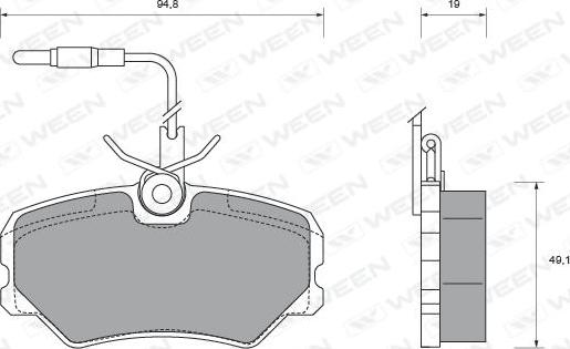 Ween 151-1591 - Bremsbelagsatz, Scheibenbremse alexcarstop-ersatzteile.com