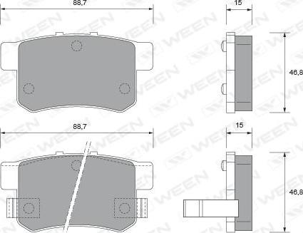 Ween 151-1548 - Bremsbelagsatz, Scheibenbremse alexcarstop-ersatzteile.com