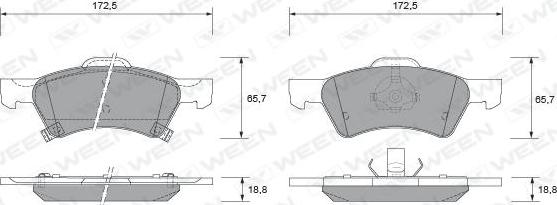 Ween 151-1543 - Bremsbelagsatz, Scheibenbremse alexcarstop-ersatzteile.com