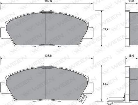 Ween 151-1607 - Bremsbelagsatz, Scheibenbremse alexcarstop-ersatzteile.com