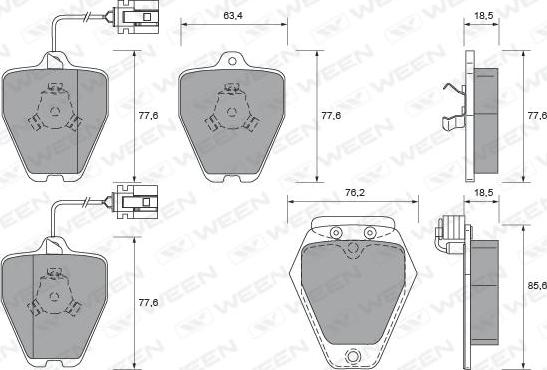 Ween 151-1687 - Bremsbelagsatz, Scheibenbremse alexcarstop-ersatzteile.com