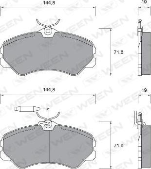 Ween 151-1009 - Bremsbelagsatz, Scheibenbremse alexcarstop-ersatzteile.com