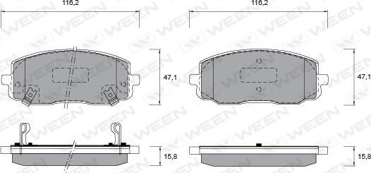 Ween 151-1191 - Bremsbelagsatz, Scheibenbremse alexcarstop-ersatzteile.com