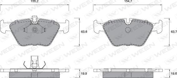 Ween 151-1140 - Bremsbelagsatz, Scheibenbremse alexcarstop-ersatzteile.com