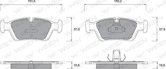 Ween 151-1141 - Bremsbelagsatz, Scheibenbremse alexcarstop-ersatzteile.com