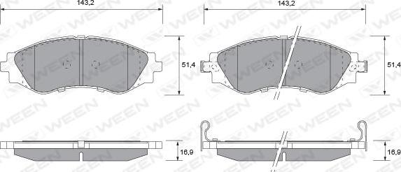 Ween 151-1157 - Bremsbelagsatz, Scheibenbremse alexcarstop-ersatzteile.com