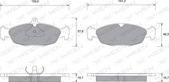 Ween 151-1108 - Bremsbelagsatz, Scheibenbremse alexcarstop-ersatzteile.com