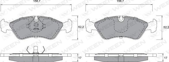 Ween 151-1181 - Bremsbelagsatz, Scheibenbremse alexcarstop-ersatzteile.com